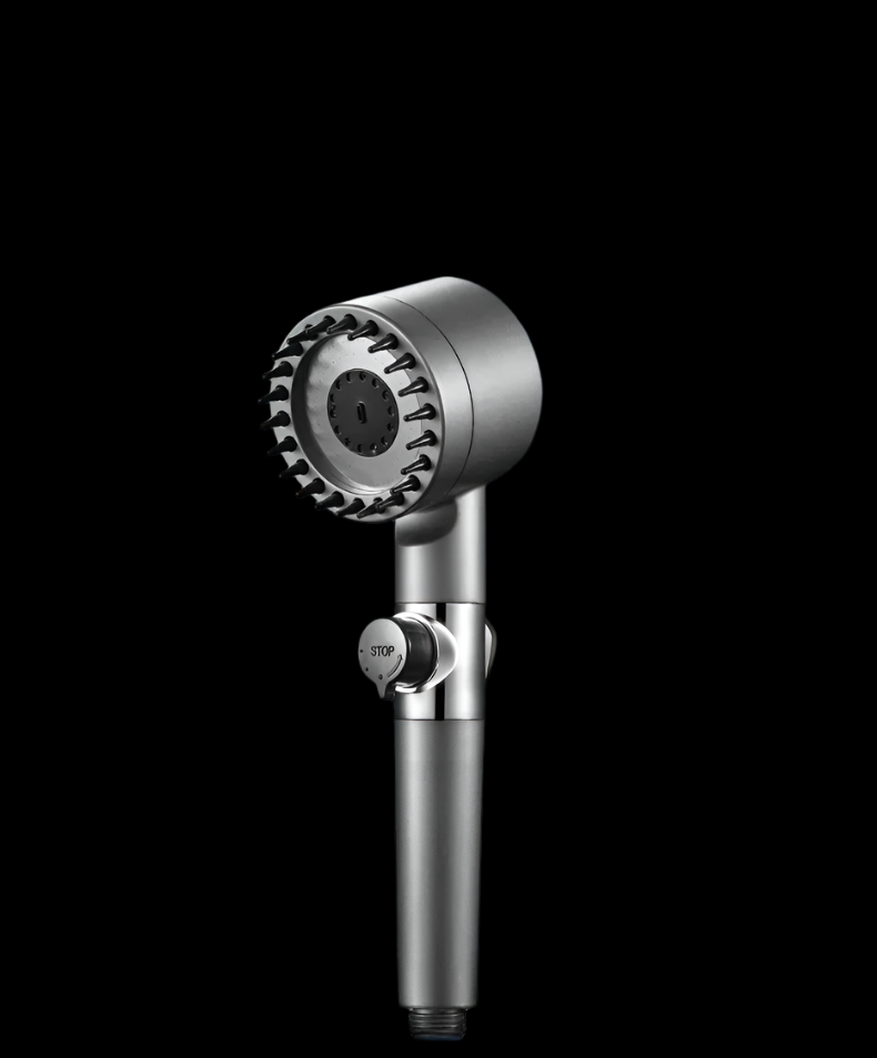 "Luxe PureFlow douchekop met waterbesparende techniek en krachtig design voor ultieme douche-ervaring"
