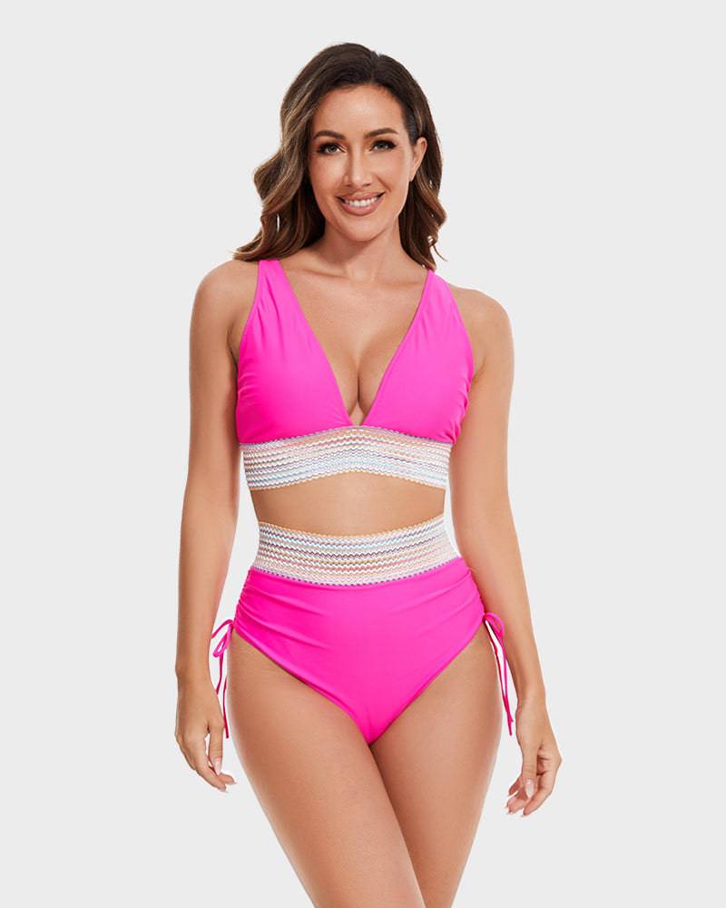 "Lynn corrigerende damesbikini, hoog taillemodel, kleurrijk design, verstelbare bandjes, flatterend en comfortabel."