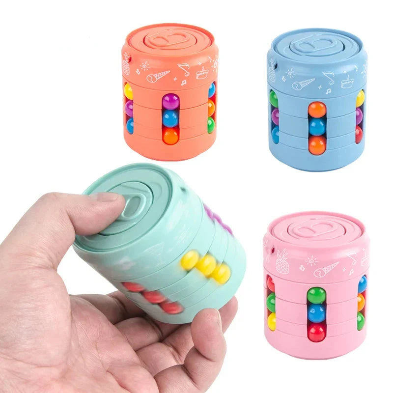 "Magic Fidget Cube - Kleurrijke antistresskubus voor stressverlichting en focus, perfect formaat voor onderweg."