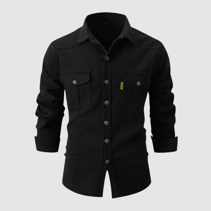 "Mason denim overhemd voor dames, tijdloos design, comfortabele pasvorm, button-down met borstzakken, veelzijdig casual shirt