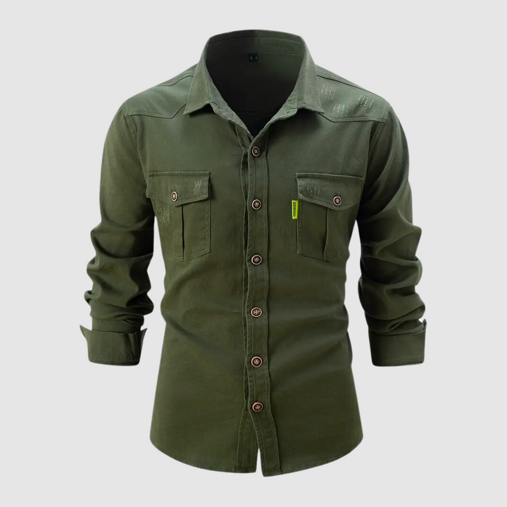"Mason denim overhemd voor dames, tijdloos design, comfortabele pasvorm, button-down met borstzakken, veelzijdig casual shirt