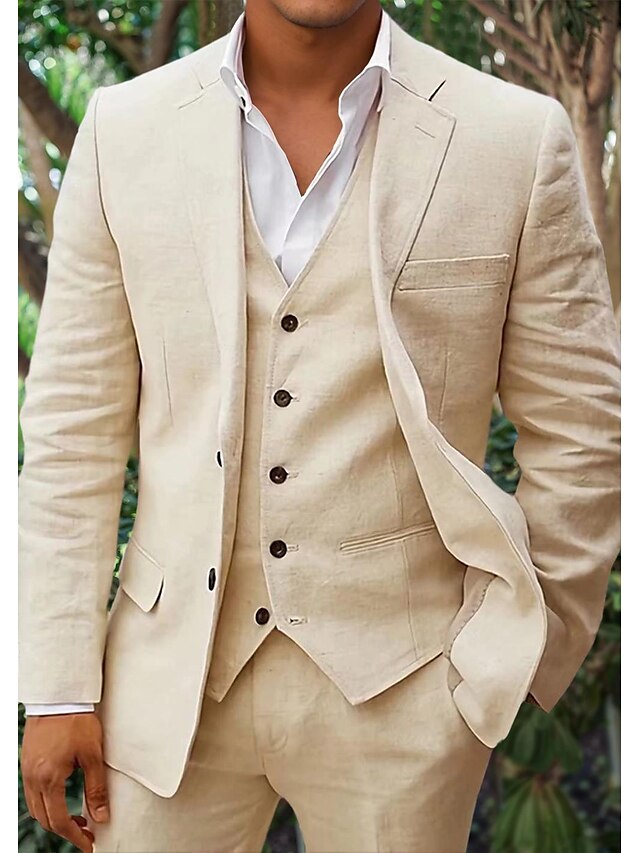 "Modern 3-delig mannenpak, inclusief colbert, gilet en pantalon, ideaal voor formele gelegenheden en stijlvolle looks."