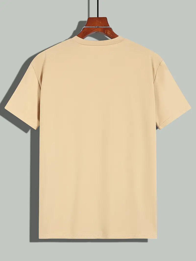 "Modern katoenen heren T-shirt, stijlvolle eenvoud, effen ontwerp, perfecte pasvorm, comfortabel en veelzijdig."