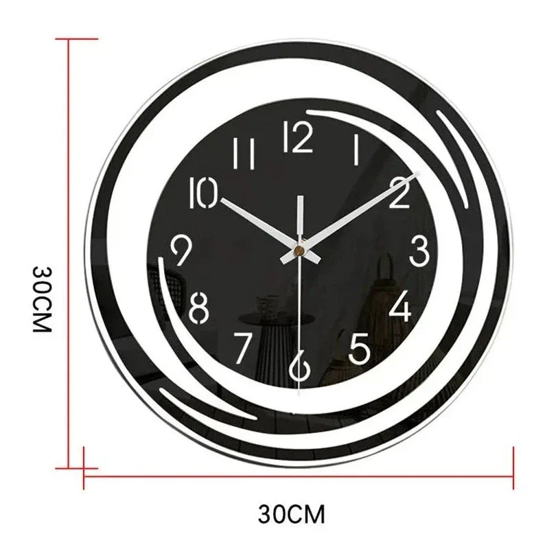 "Moderne cirkel design wandklok met strakke lijnen, eigentijds en elegant voor stijlvol interieur, woonkamer of kantoor."