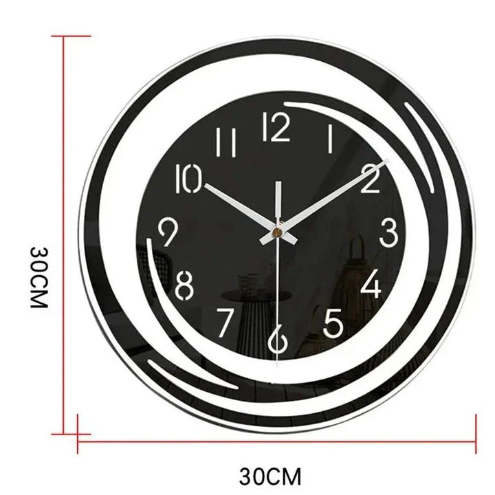 "Moderne cirkel design wandklok met strakke lijnen, eigentijds en elegant voor stijlvol interieur, woonkamer of kantoor."