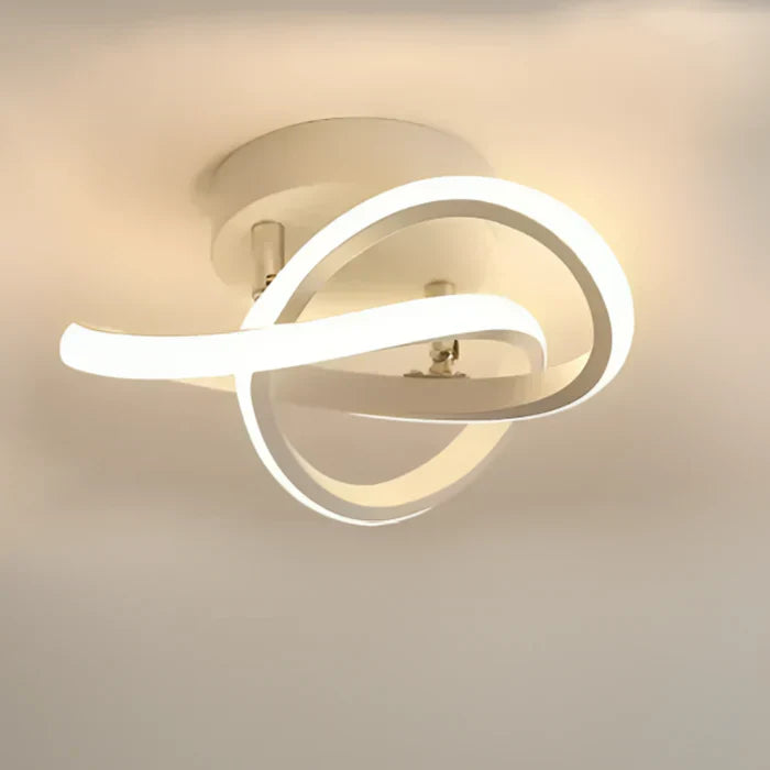"Moderne energiezuinige LED plafondlamp, 24 cm, dubbele ring, aluminium en acryl, eigentijdse elegante uitstraling."