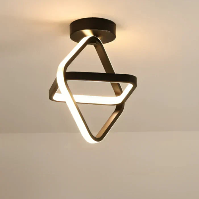 "Moderne energiezuinige LED plafondlamp, 24 cm, dubbele ring, aluminium en acryl, eigentijdse elegante uitstraling."