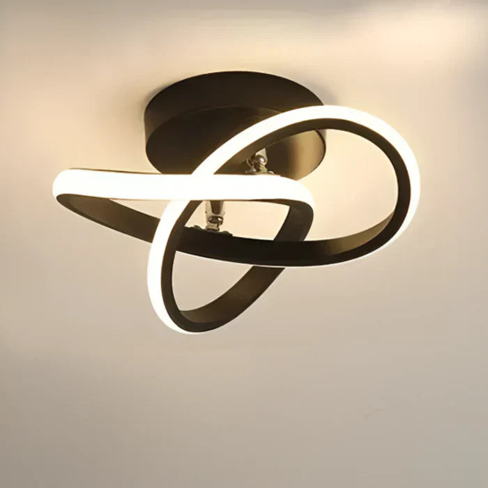 "Moderne energiezuinige LED plafondlamp, 24 cm, dubbele ring, aluminium en acryl, eigentijdse elegante uitstraling."