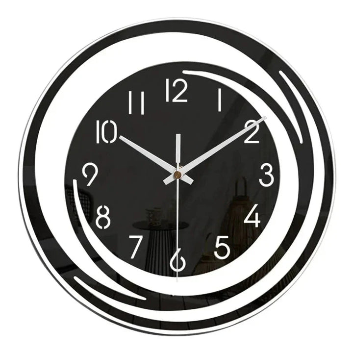 "Moderne stijlvolle wandklok, InfinityGlow, met stil mechanisme en luxe uitstraling. Perfect voor elk interieur."