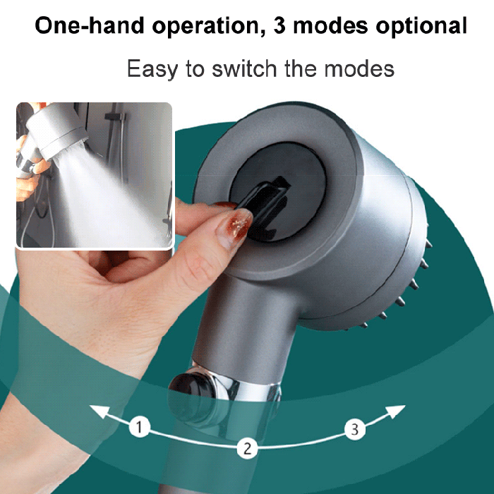 "Moderne waterbesparende douchekop met 9-filterlagen, versterkt waterdruk, elegant ontwerp voor luxe douche-ervaring."