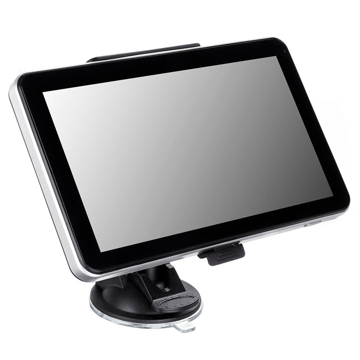 "Navigatiesysteem met groot 7-inch HD-touchscreen, geschikt voor auto en vrachtwagen, met multimedia functies."