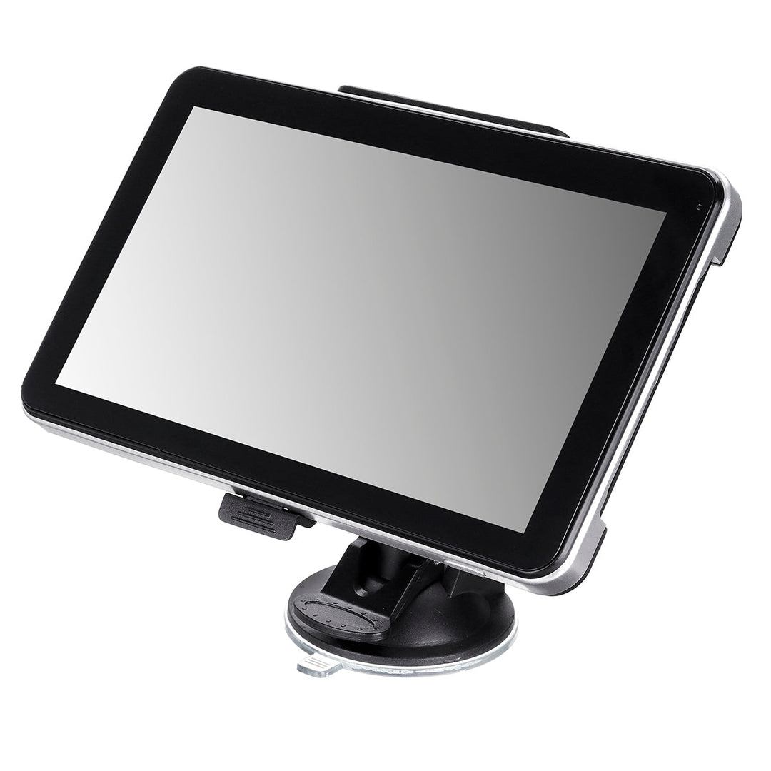 "Navigatiesysteem met groot 7-inch HD-touchscreen, geschikt voor auto en vrachtwagen, met multimedia functies."