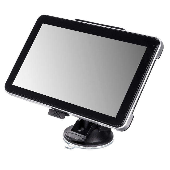 "Navigatiesysteem met groot 7-inch HD-touchscreen, geschikt voor auto en vrachtwagen, met multimedia functies."