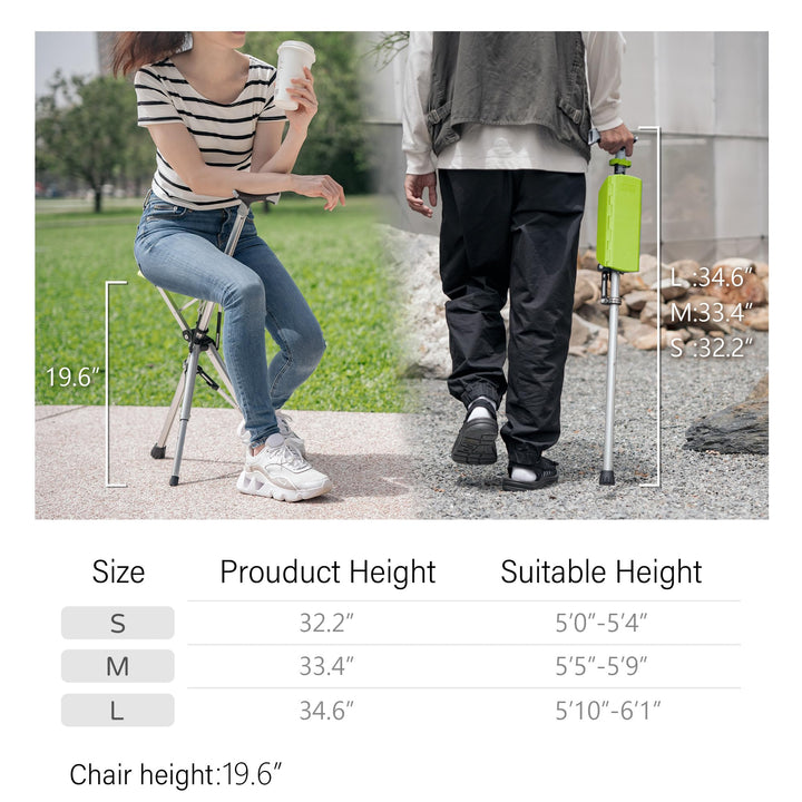 "Opvouwbare CrutchSeat kruk, ergonomisch, lichtgewicht, groen, ideaal voor binnen- en buitengebruik, draagbare accessoires"