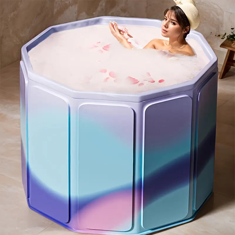 "Opvouwbare opblaasbare hot tub voor luxe badervaring, ruim formaat, modern ontwerp, ideaal voor op reis en ontspanning."