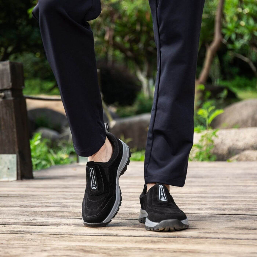 "Orion™ orthopedische suède wandelschoenen heren, ergonomische inlegzolen, luxe blauwe uitstraling, lichtgewicht en comfortab