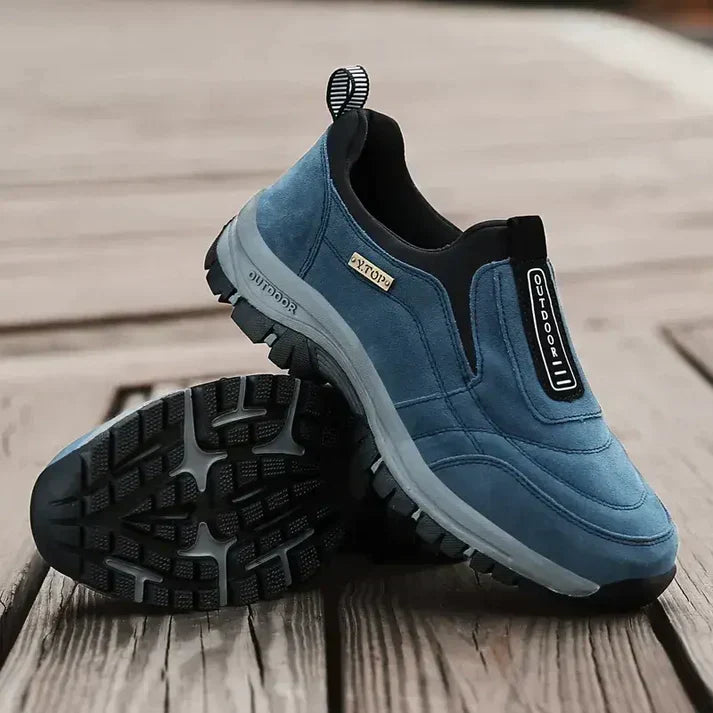 "Orion™ orthopedische suède wandelschoenen heren, ergonomische inlegzolen, luxe blauwe uitstraling, lichtgewicht en comfortab