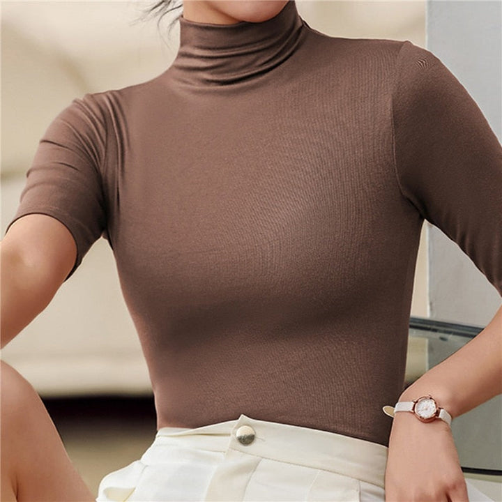 Orseline Top | Naadloze ultra-dunne coltrui dames, elegant zwart ontwerp, glad silhouet, perfecte pasvorm voor elke outfit.
