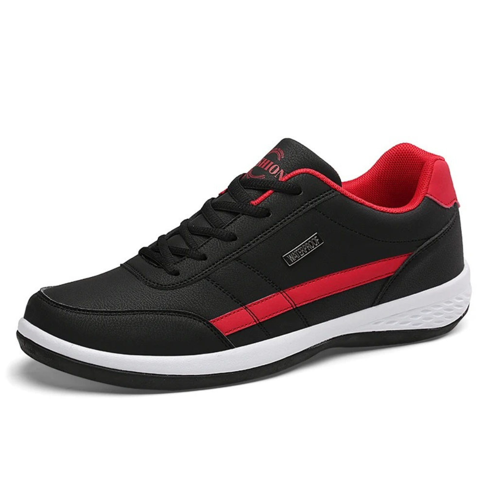 "Orthopedische heren sneakers van leer, luxe en stijlvol in blauw, voor dagelijks comfort en ondersteuning."
