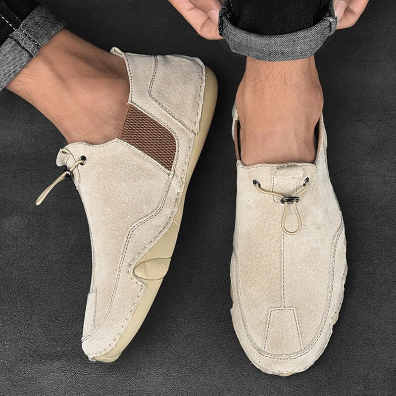 "Orthopedische herenschoen loafers leer slip-ons, klassiek design met comfort voor dagelijks gebruik."