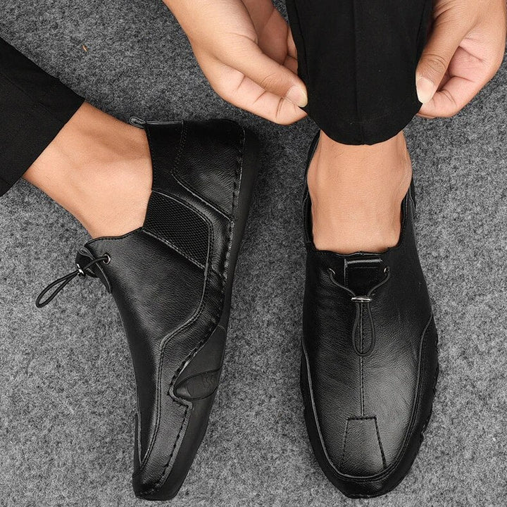 "Orthopedische herenschoen loafers leer slip-ons, klassiek design met comfort voor dagelijks gebruik."