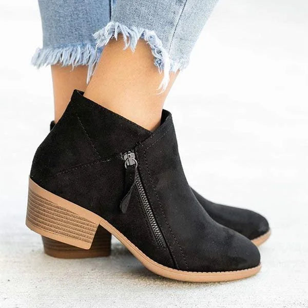 "Orthopedische leren enkellaarzen voor vrouwen, blauw design met ritssluiting, bieden comfort en stijl voor elke gelegenheid.