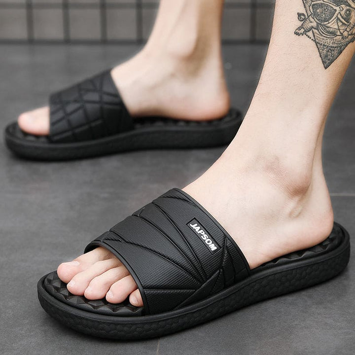 "Orthopedische slippers heren met ademend bovenwerk en comfortabel voetbed, ideaal voor zowel thuis als buiten."