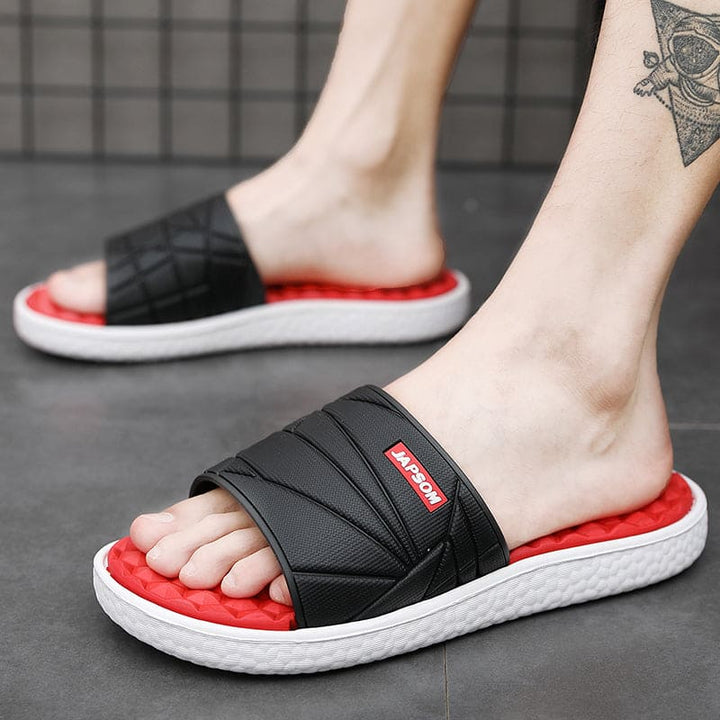 "Orthopedische slippers heren met ademend bovenwerk en comfortabel voetbed, ideaal voor zowel thuis als buiten."