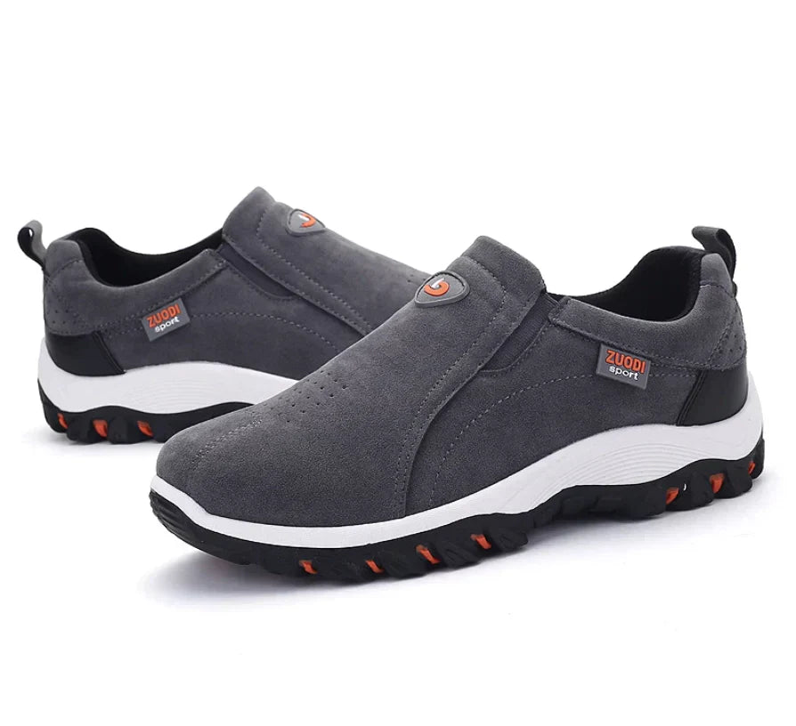 "Orthopedische wandelschoenen heren, slip-on stijl, lichtgewicht, ademend, anti-slip zool, comfort bij elk avontuur."