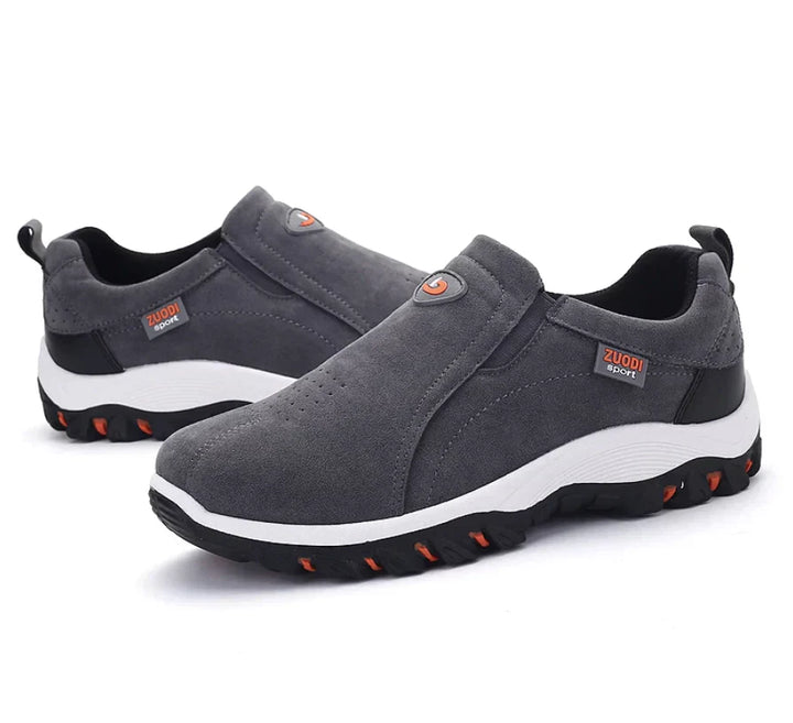 "Orthopedische wandelschoenen heren, slip-on stijl, lichtgewicht, ademend, anti-slip zool, comfort bij elk avontuur."