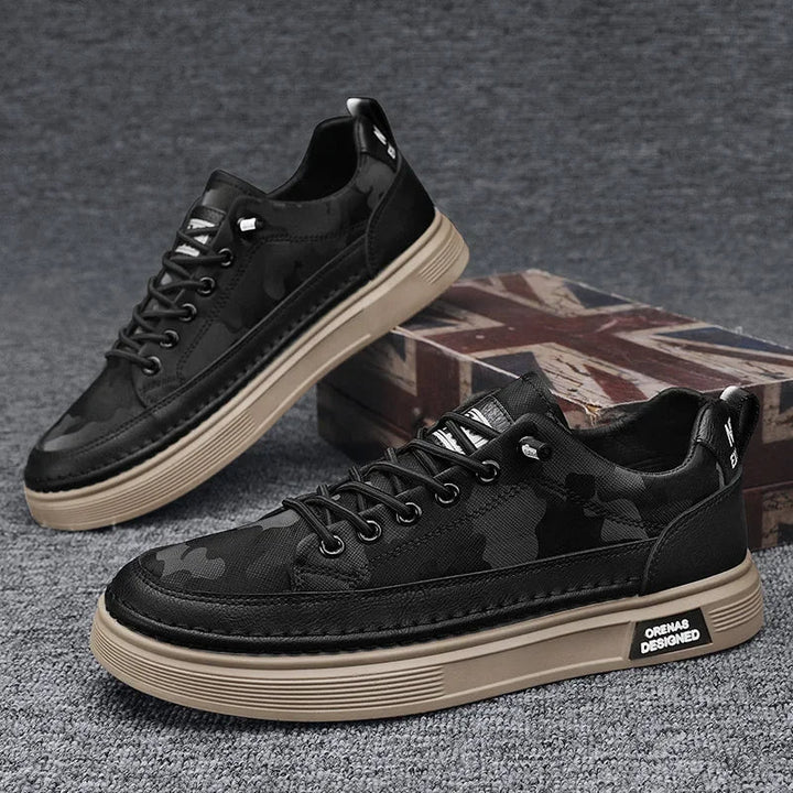 "Prime waterdichte herensneakers van PU-leer met antislipzool, bruine tint, stijlvol en comfortabel voor dagelijks gebruik."
