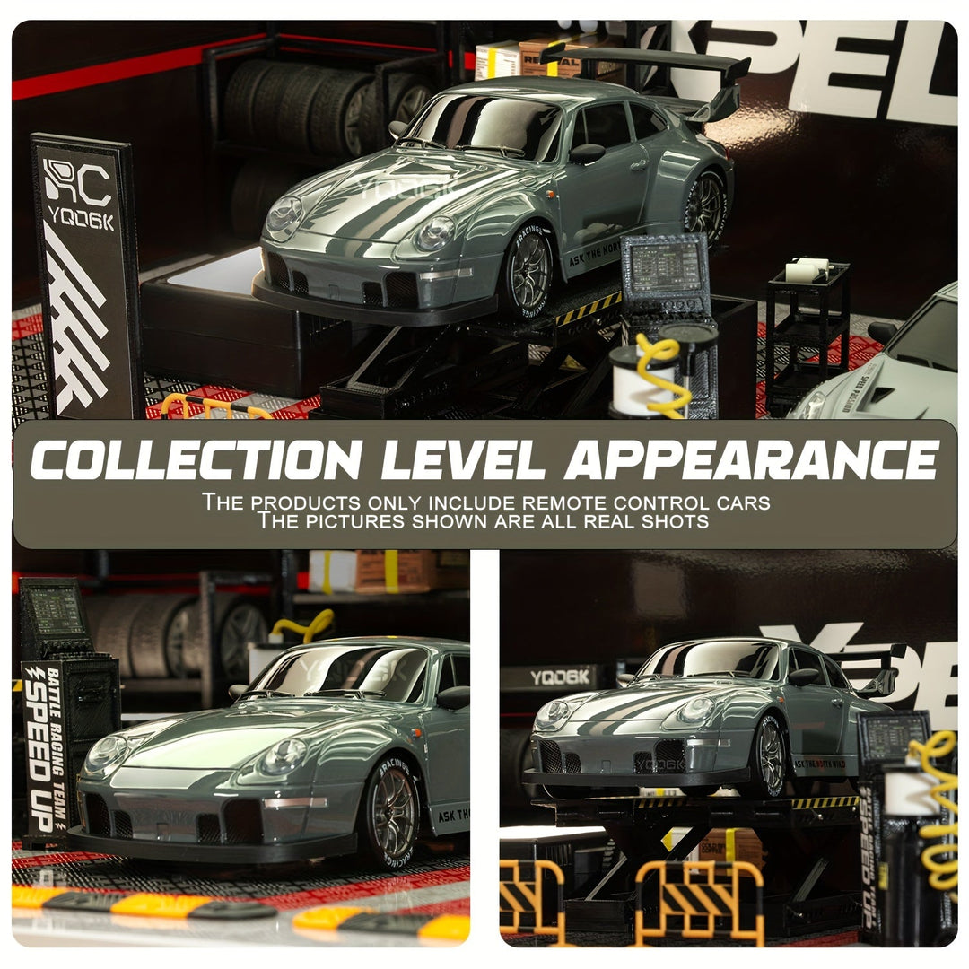 RC Drift Auto 1:24 met 4WD, robuuste bouw en verlichte wielen. Ideaal voor spannende race-ervaringen binnen en buiten.