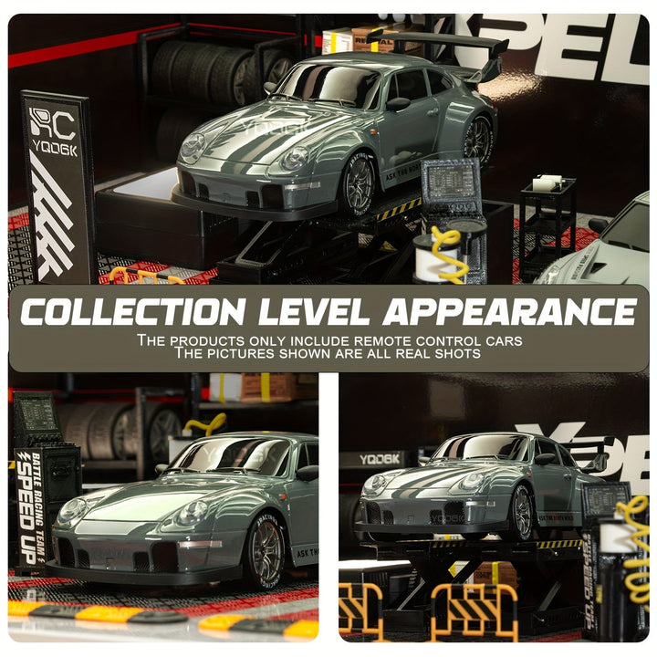 RC Drift Auto 1:24 met 4WD, robuuste bouw en verlichte wielen. Ideaal voor spannende race-ervaringen binnen en buiten.