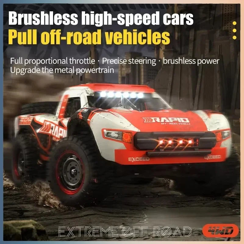 "RC monstertruck 1:16, borstelloze motor, 4WD, 70KM/U, met robuuste banden voor drift en off-road avonturen kind en volwassen