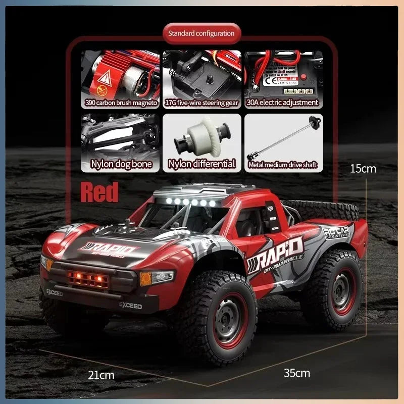 "RC monstertruck 1:16, borstelloze motor, 4WD, 70KM/U, met robuuste banden voor drift en off-road avonturen kind en volwassen