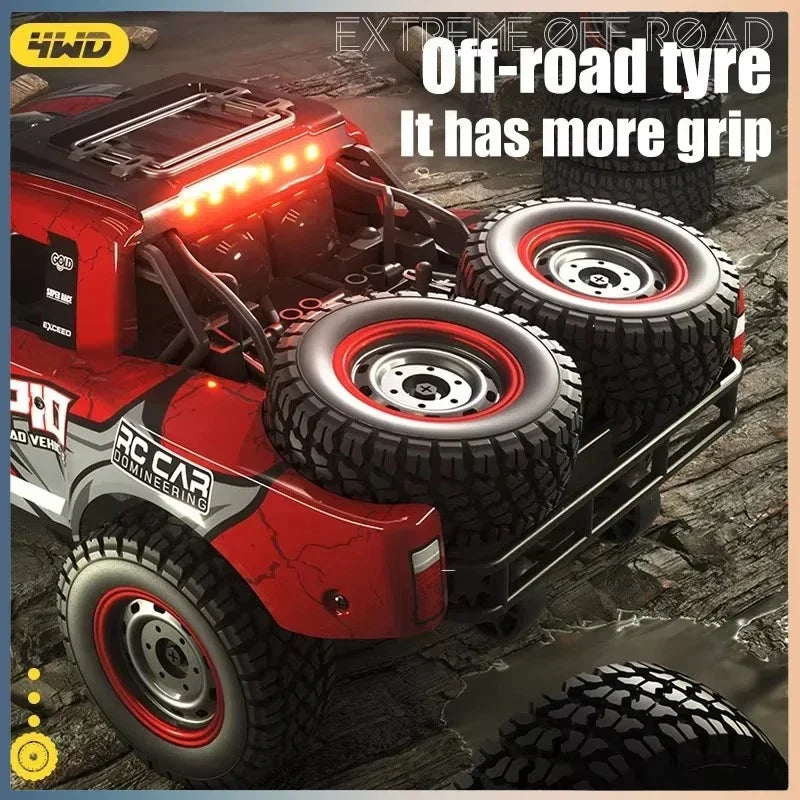 "RC monstertruck 1:16, borstelloze motor, 4WD, 70KM/U, met robuuste banden voor drift en off-road avonturen kind en volwassen