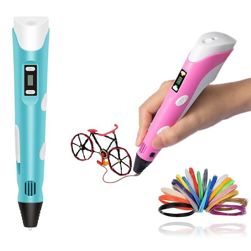 "Roze 3D-pen met 10 kleuren PLA-filament voor creatieve projecten, veelzijdig en gebruiksvriendelijk voor alle leeftijden."