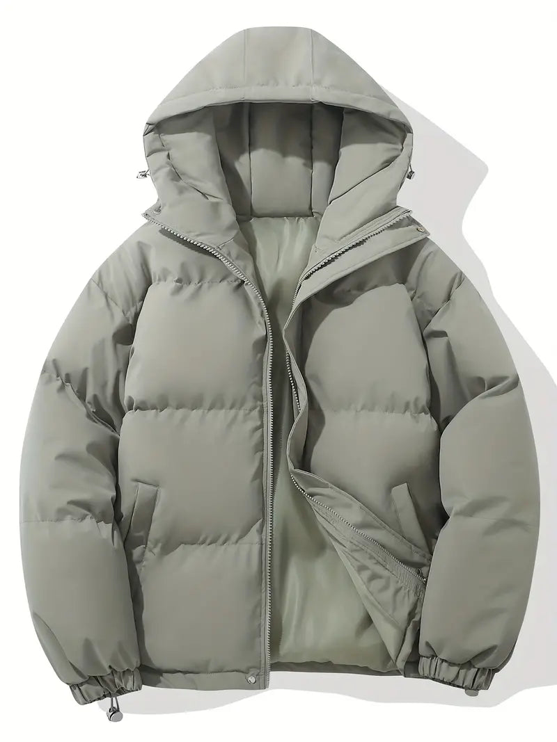 Roze dames winterjas met verstelbare capuchon, isolerende voering en elastische manchetten voor comfort en stijl.