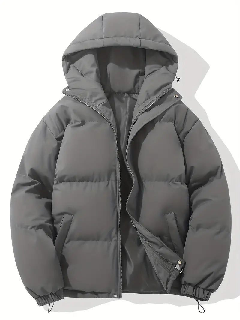 Roze dames winterjas met verstelbare capuchon, isolerende voering en elastische manchetten voor comfort en stijl.