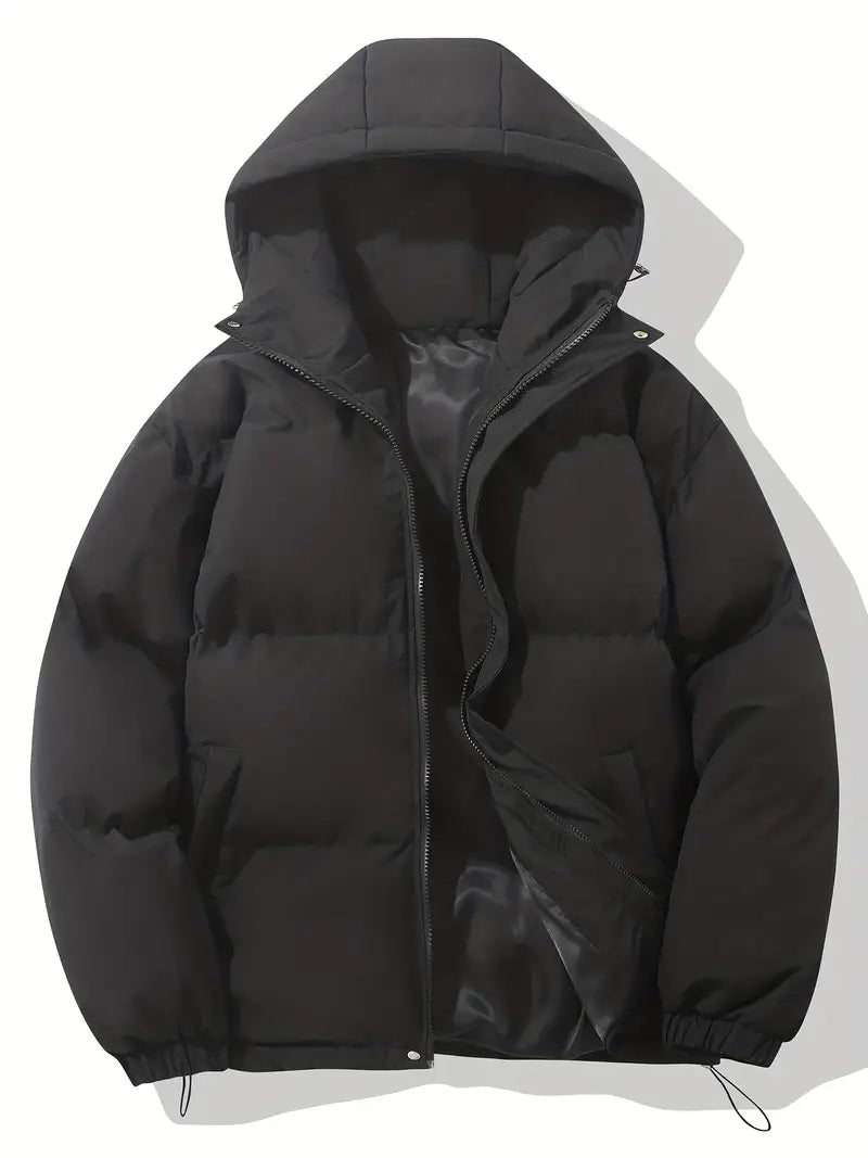 Roze dames winterjas met verstelbare capuchon, isolerende voering en elastische manchetten voor comfort en stijl.
