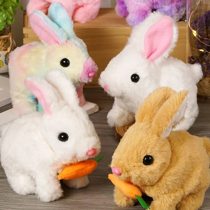 Schattig, interactief pluche knuffelkonijn met lichteffecten, perfect voor educatief kinderspel en fantasierijke avonturen.