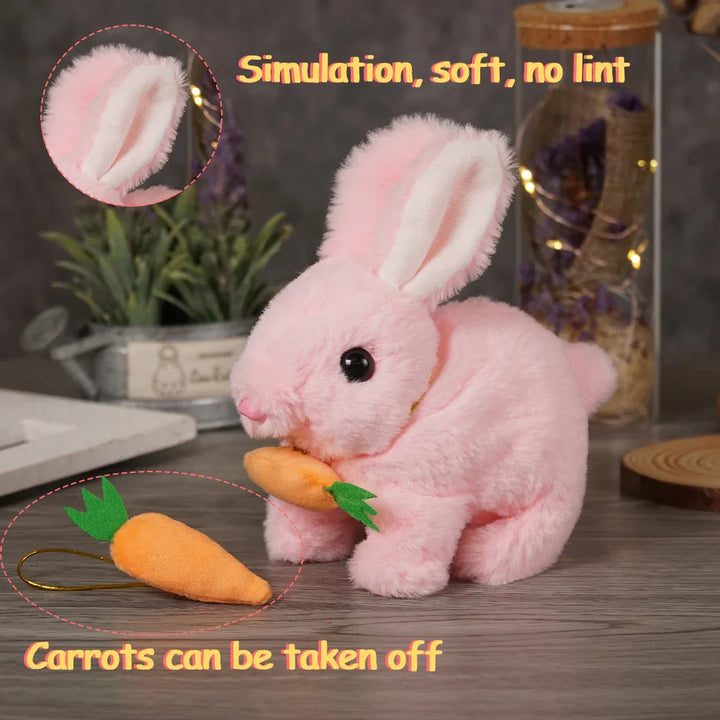 Schattig, interactief pluche knuffelkonijn met lichteffecten, perfect voor educatief kinderspel en fantasierijke avonturen.