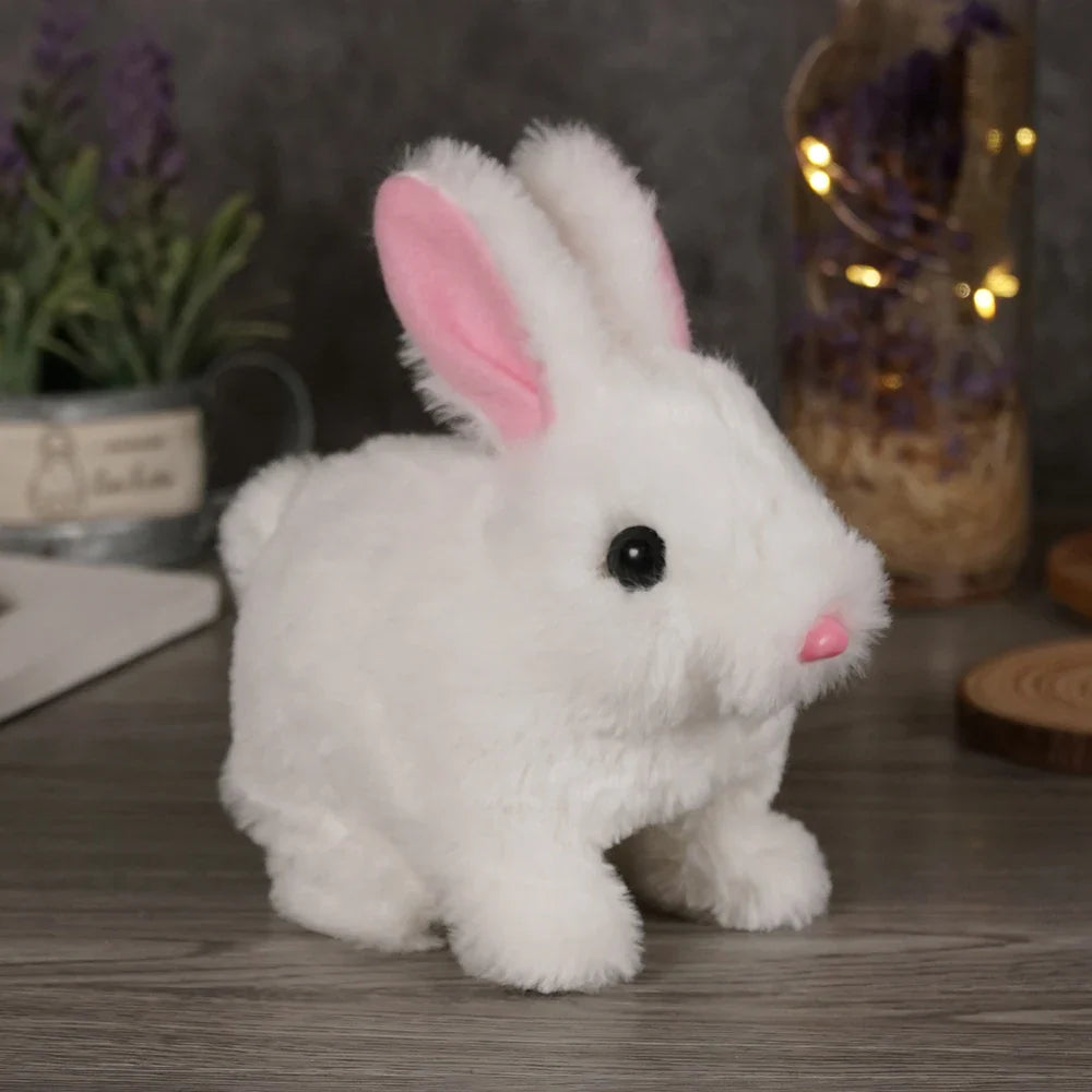 Schattig, interactief pluche knuffelkonijn met lichteffecten, perfect voor educatief kinderspel en fantasierijke avonturen.