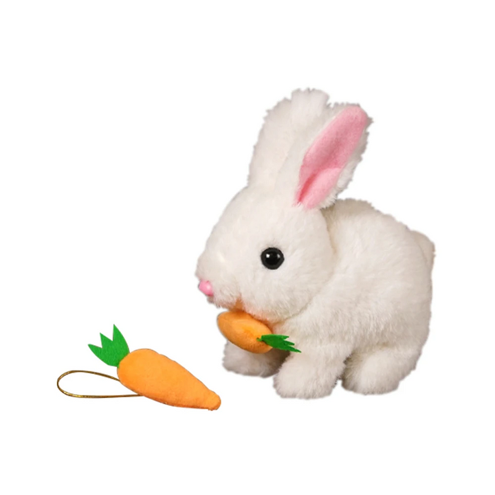 Schattig, interactief pluche knuffelkonijn met lichteffecten, perfect voor educatief kinderspel en fantasierijke avonturen.