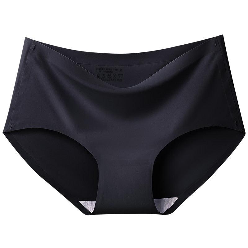 "Set van 5 zijdezachte naadloze damesslips in zwart, wit, beige, paars en roze, perfect voor ultiem comfort."