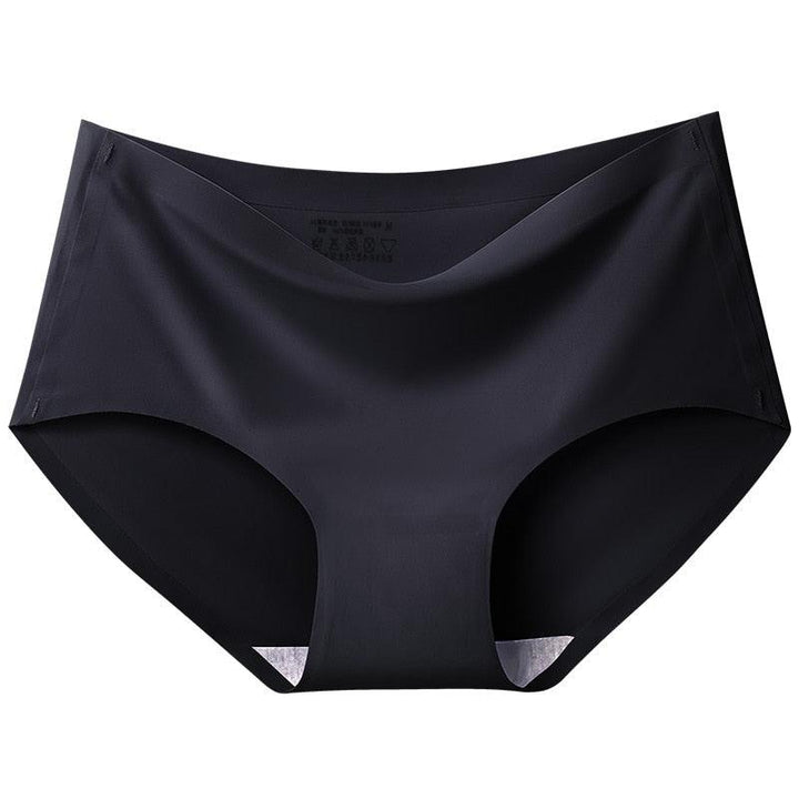 "Set van 5 zijdezachte naadloze damesslips in zwart, wit, beige, paars en roze, perfect voor ultiem comfort."