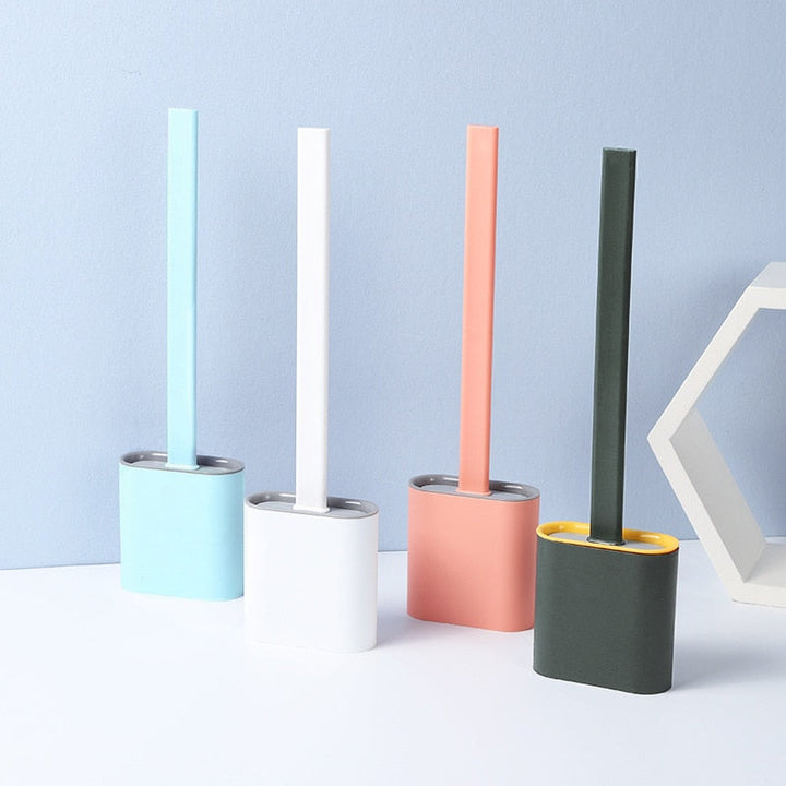 "Siliconen toiletborstel met flexibele kop, hygiënisch, duurzaam design, geschikt voor elke wc-oppervlakte, ecologisch."