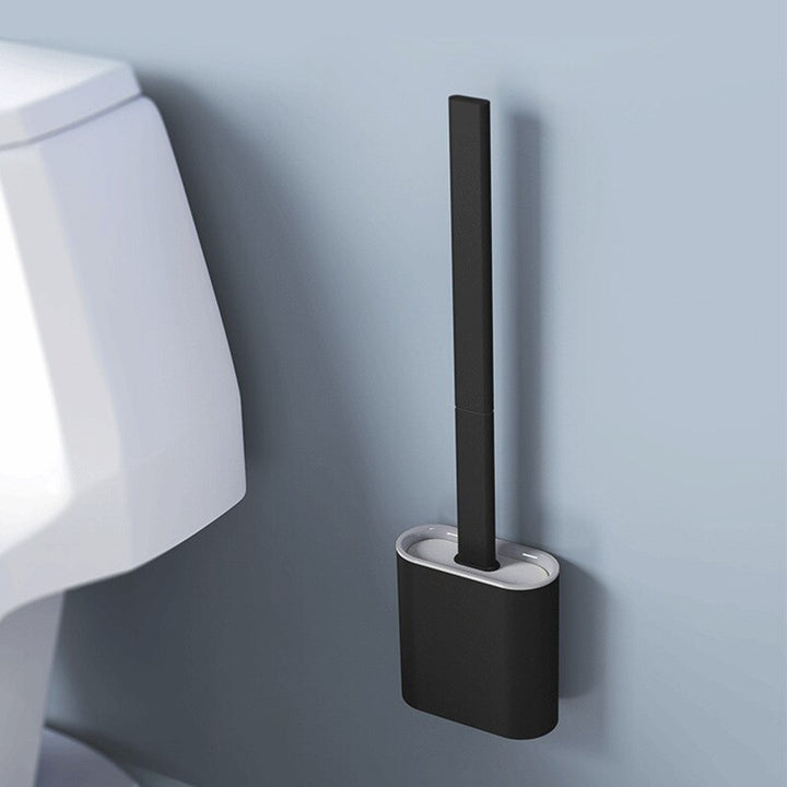 "Siliconen toiletborstel met flexibele kop, hygiënisch, duurzaam design, geschikt voor elke wc-oppervlakte, ecologisch."