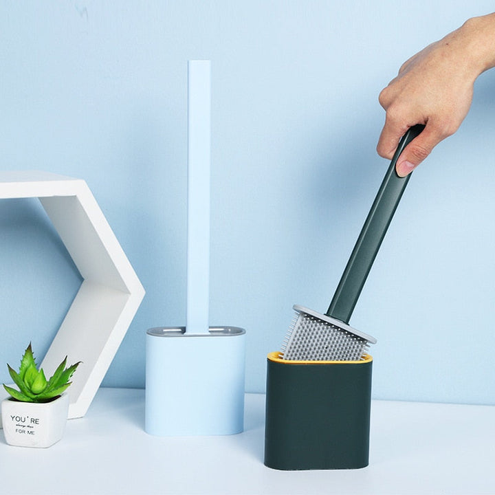 "Siliconen toiletborstel met flexibele kop, hygiënisch, duurzaam design, geschikt voor elke wc-oppervlakte, ecologisch."