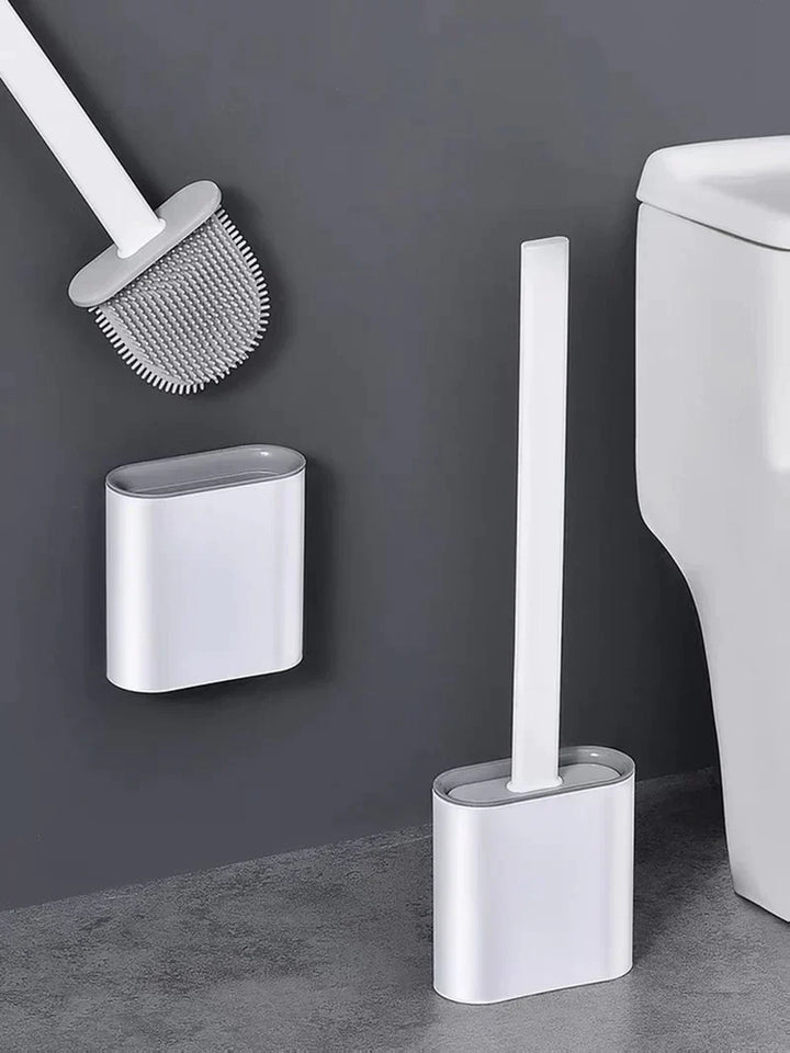 "Siliconen toiletborstel met flexibele kop, hygiënisch, duurzaam design, geschikt voor elke wc-oppervlakte, ecologisch."